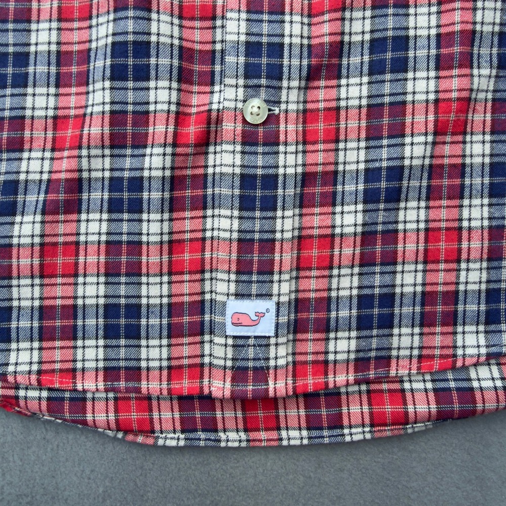 Vineyard Vines Performance Slim Fit Murray Shirt Mens Medium Red Blue Plaid - Picture 3 of 6